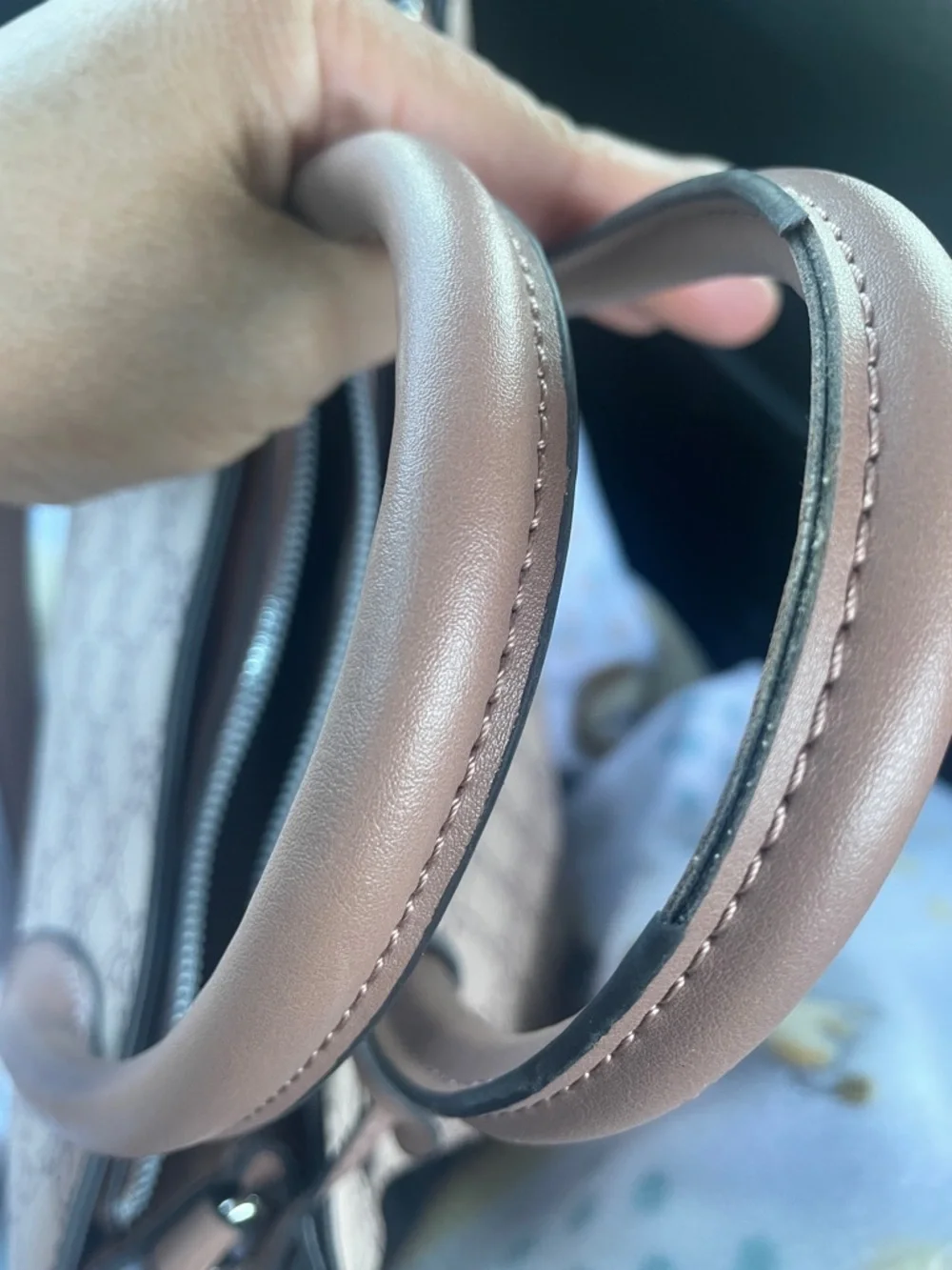 Nine West Cream and Brown Patterned Satchel